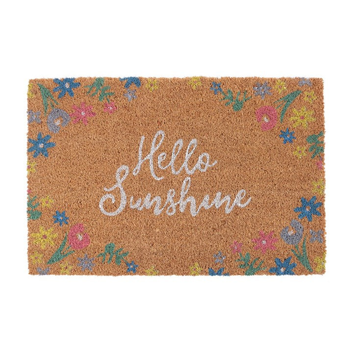 Hello Sunshine Floral Doormat