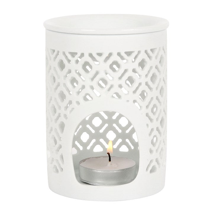White Matte Cut Out Oil Burner