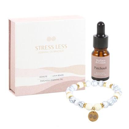 STRESS LESS HOWLITE CRYSTAL ESSENTIAL OIL BRACELET