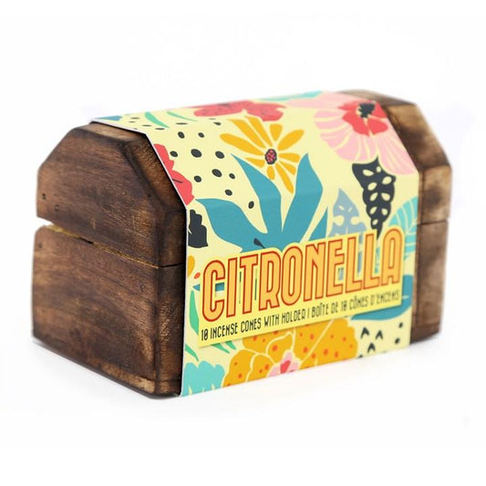 CITRONELLA INCENSE CONES IN WOODEN BOX