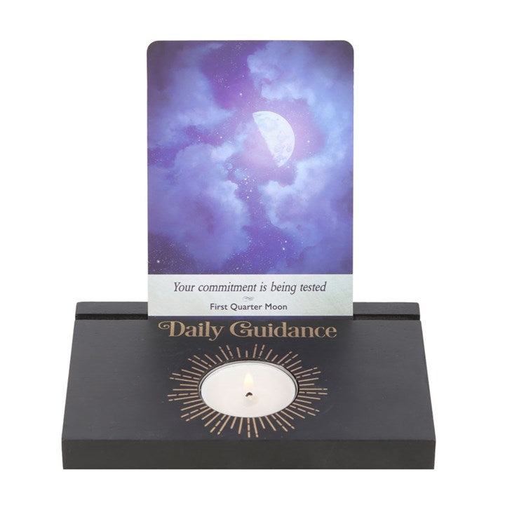 Black Daily Guidance Tarot Card Tealight Holder