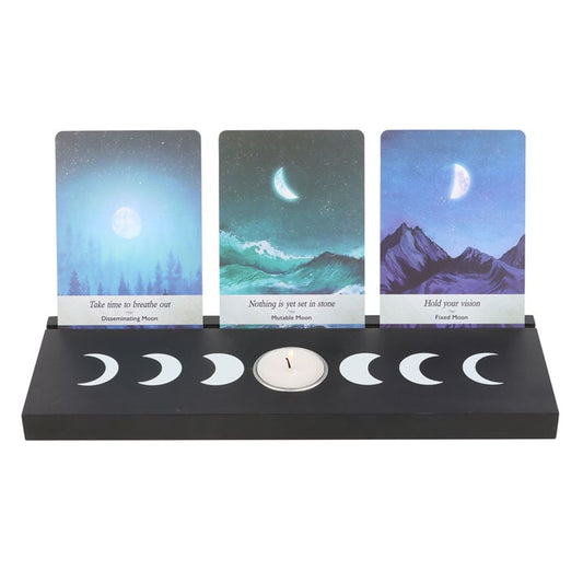 Black Moon Phase Tarot Stand & Tealight Holder