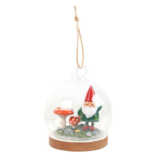 Gnome Glass Dome \hanging Decoration