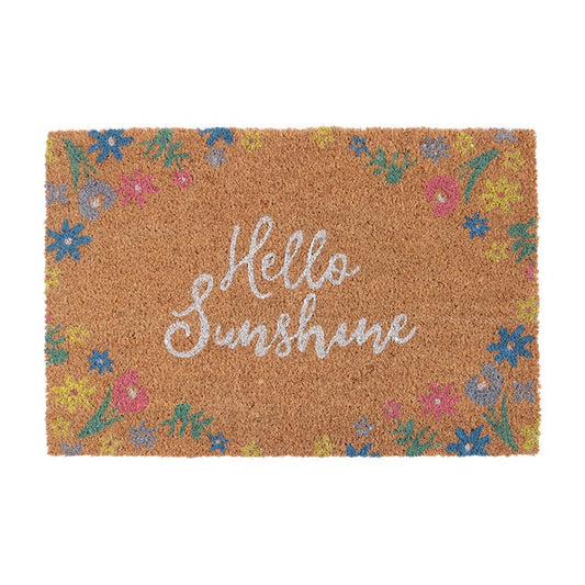 Hello Sunshine Floral Doormat