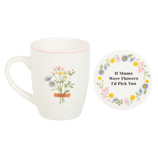 If mums were flowers mug and coaster set