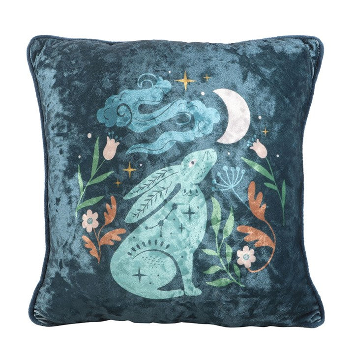 35CM Square Midnight Hare Cushion