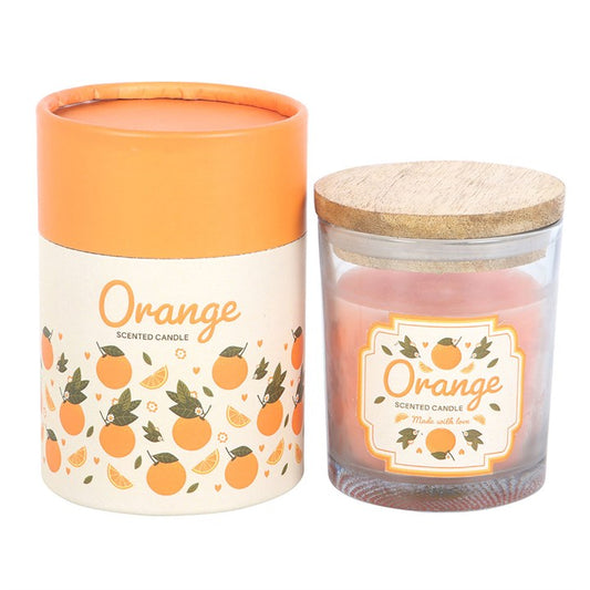 Orange scented candle