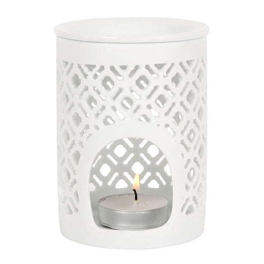 White Matte Cut Out Oil Burner