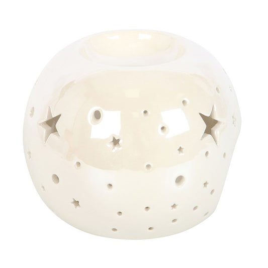 White Iridescent Star Oil Burner